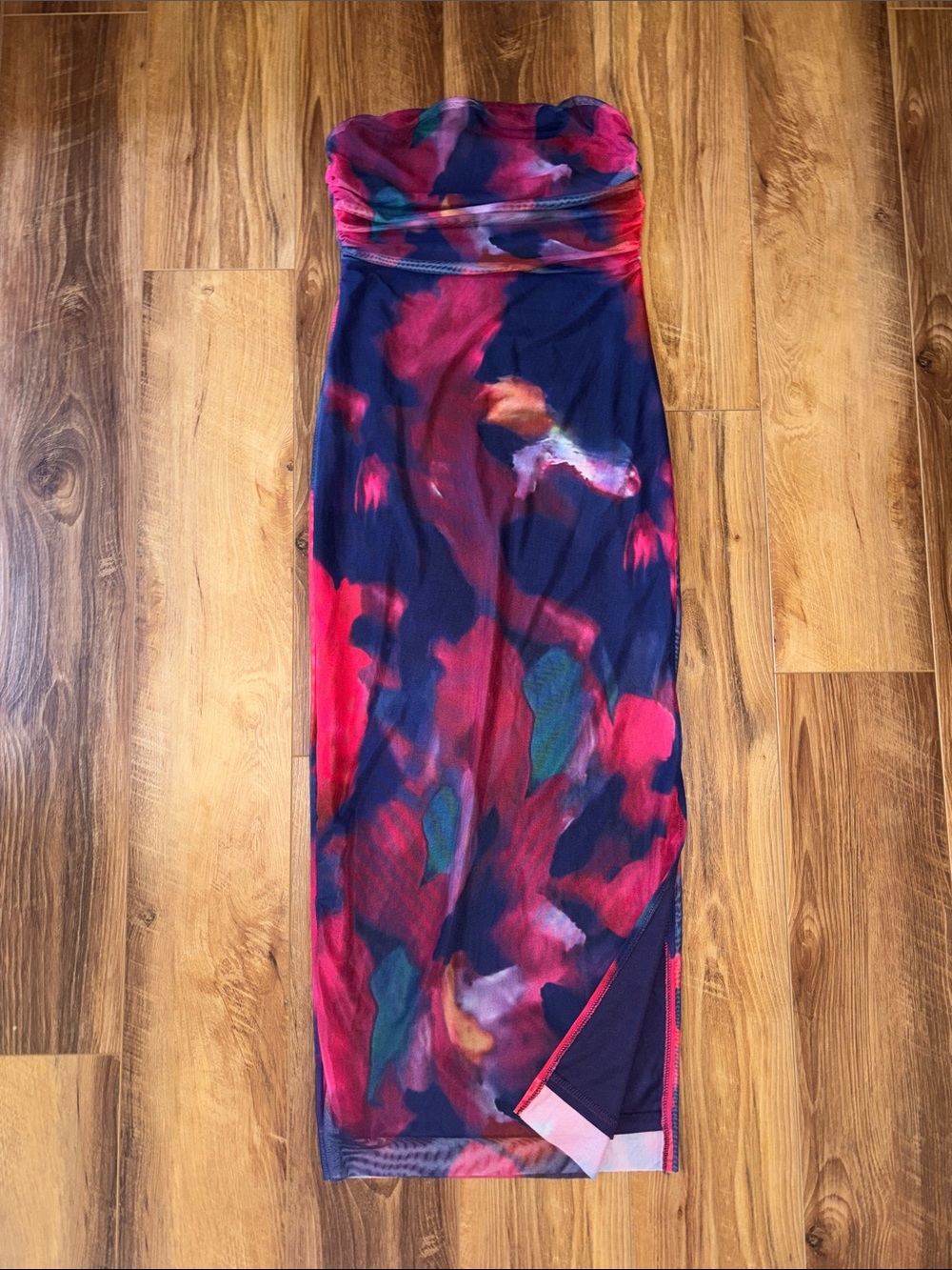 Strapless Multicolor Bodycon Dress - Picture 2 of 9
